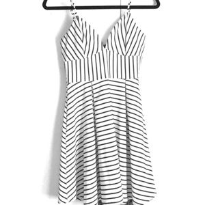 Striped Fit & Flare Dress